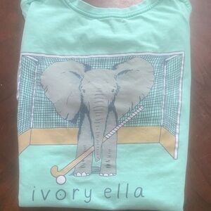 Ivory Ella Aqua Elephant Hockey Tee